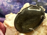 Goldobsidian Cabochon in 925er Silberfassung