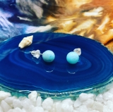 Larimar Perlen Ohrstecker