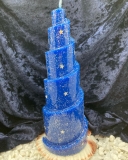 Kerze blau mit Holo-Sternenstaub handgefertigt
