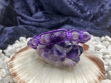 Amethyst Perlen-Armband, Baumwolle lila, handgefertigt