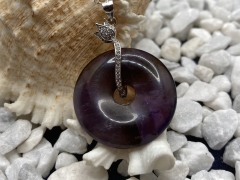 Amethyst Donut mit 925er Silberspange