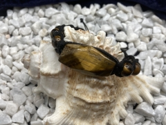 Makramee-Armband mit Tigerauge-Perlen, handgefertigt