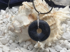 Dumortierit Donut mit S925 Silberspange