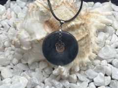 Dumortierit Donut mit S925 Silberspange