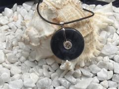 Dumortierit Donut mit S925 Silberspange