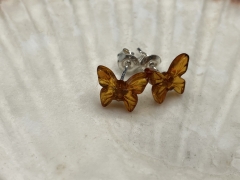 Bernstein Ohrstecker Schmetterling